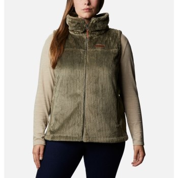 Columbia Gilet Dames, Fire Side Sherpa Plus Size Grijs Groen Strepen, 95CWYXFIV